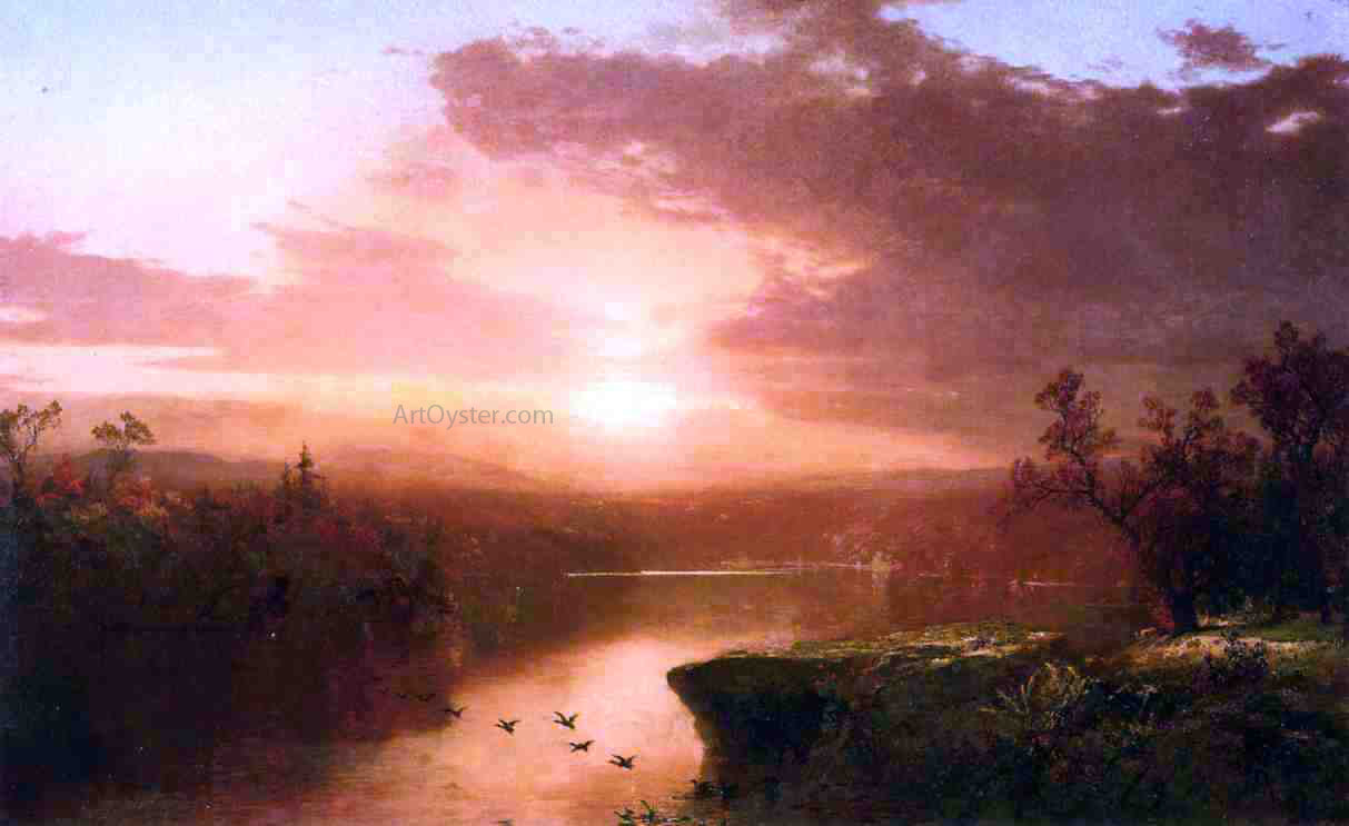 John Frederick Kensett Sunset over Lake George - Canvas Print