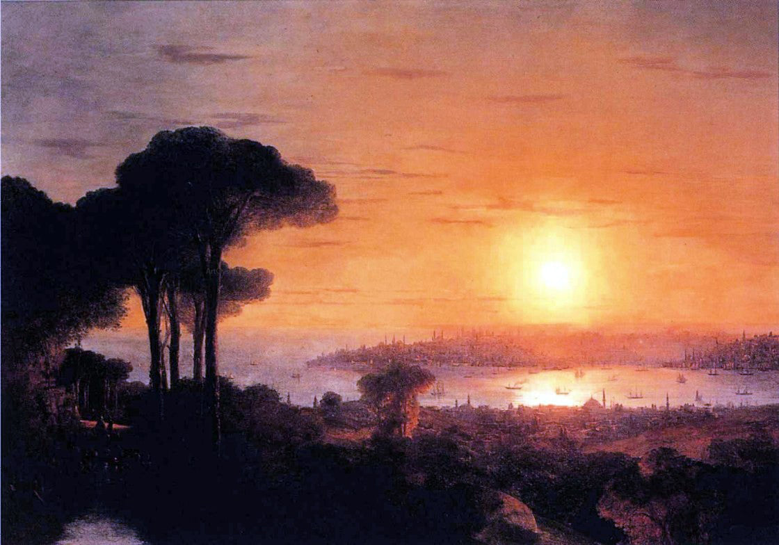 Ivan Constantinovich Aivazovsky Sunset over the Golden Horn - Canvas Print