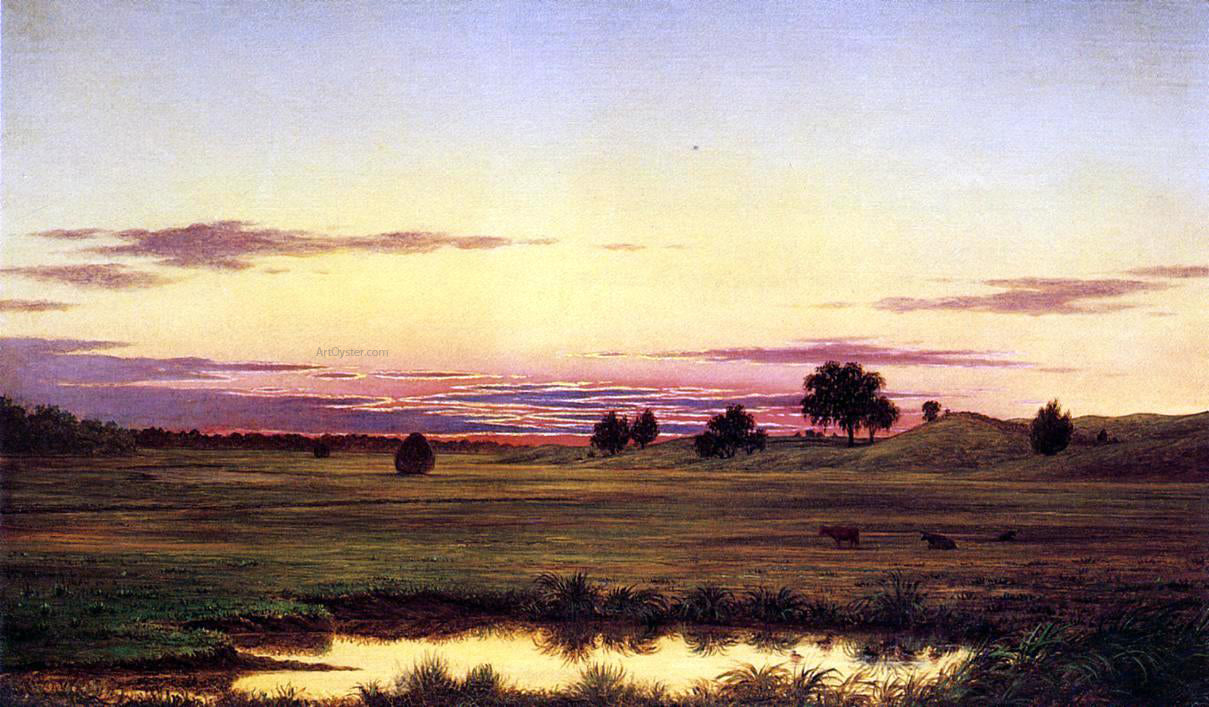 Martin Johnson Heade Sunset, Rhode Island - Canvas Print