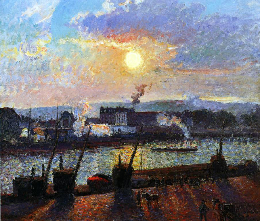 Camille Pissarro Sunset, Rouen - Canvas Print