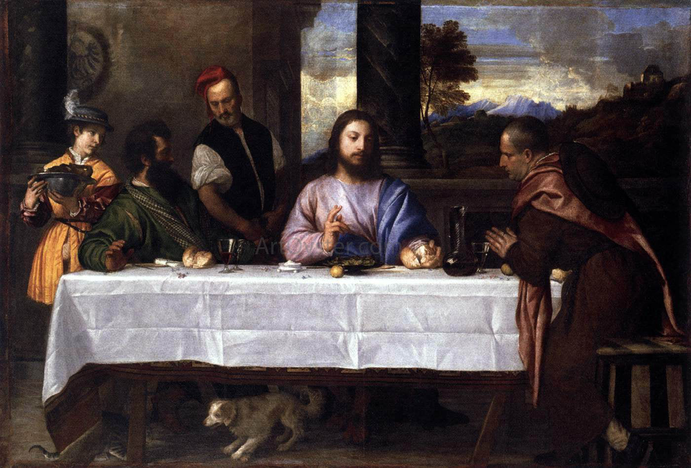 Titian Supper at Emmaus - Canvas Print