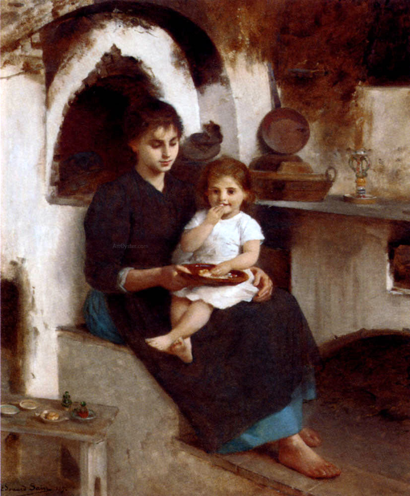 Edouard Alexandre Sain Supper Time - Canvas Print