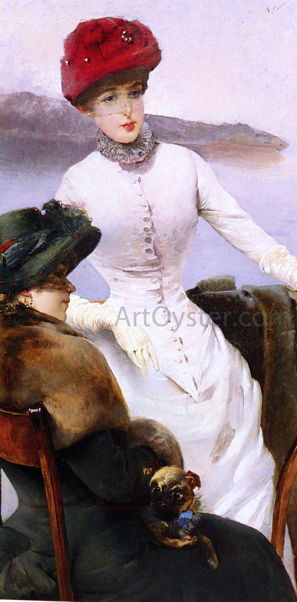 Vittorio Matteo Corcos Sur La Terrasse - Canvas Print