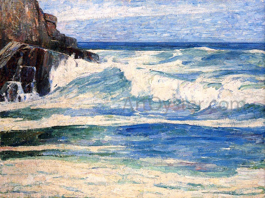 Emil Carlsen Surf Breaking on Rocks - Canvas Print