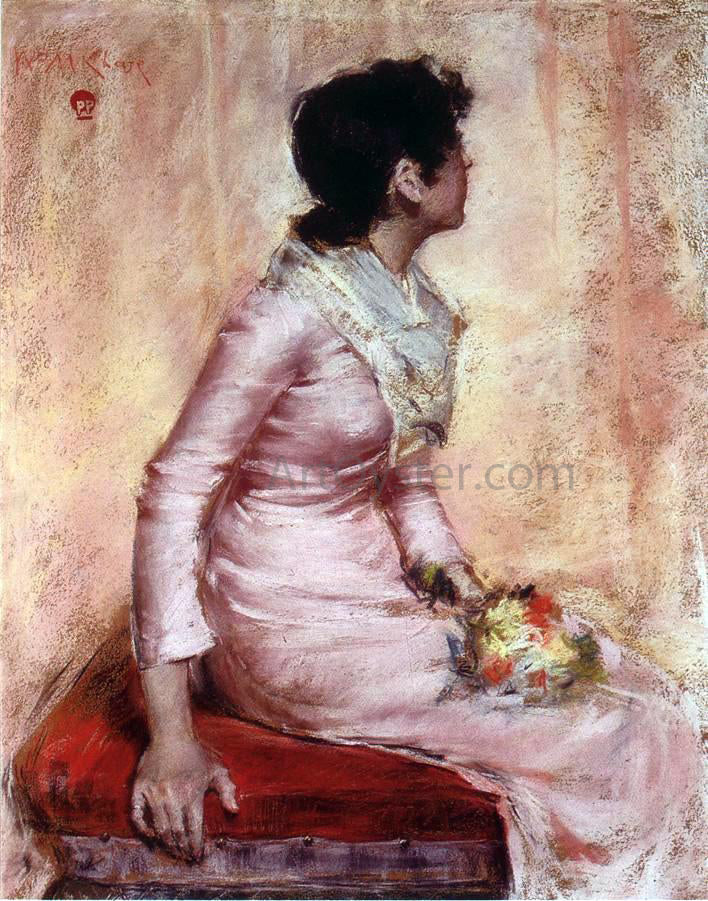 William Merritt Chase Surprise! (also known as Alice Gerson) - Canvas Print