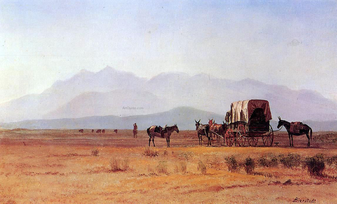 Albert Bierstadt Surveyor's Wagon in the Rockies - Canvas Print