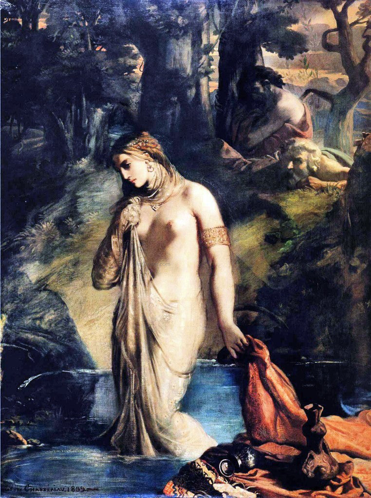 Theodore Chasseriau Susanna and the Elders - Canvas Print