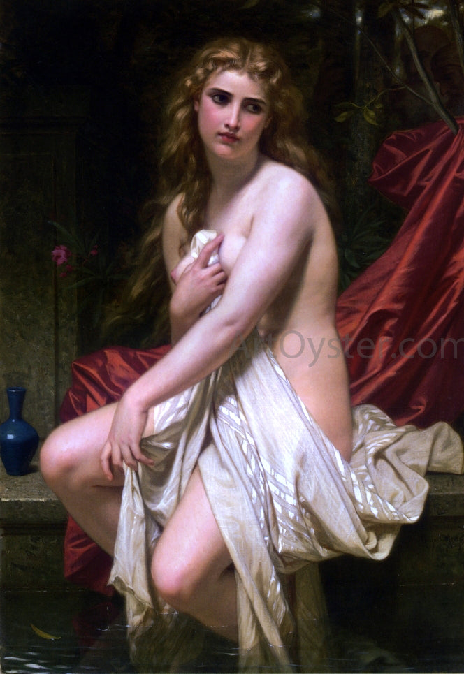 Hugues Merle Susannah at Her Bath - Canvas Print