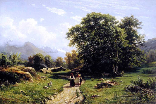 Ivan Ivanovich Shishkin Swiss Landscape - Canvas Print
