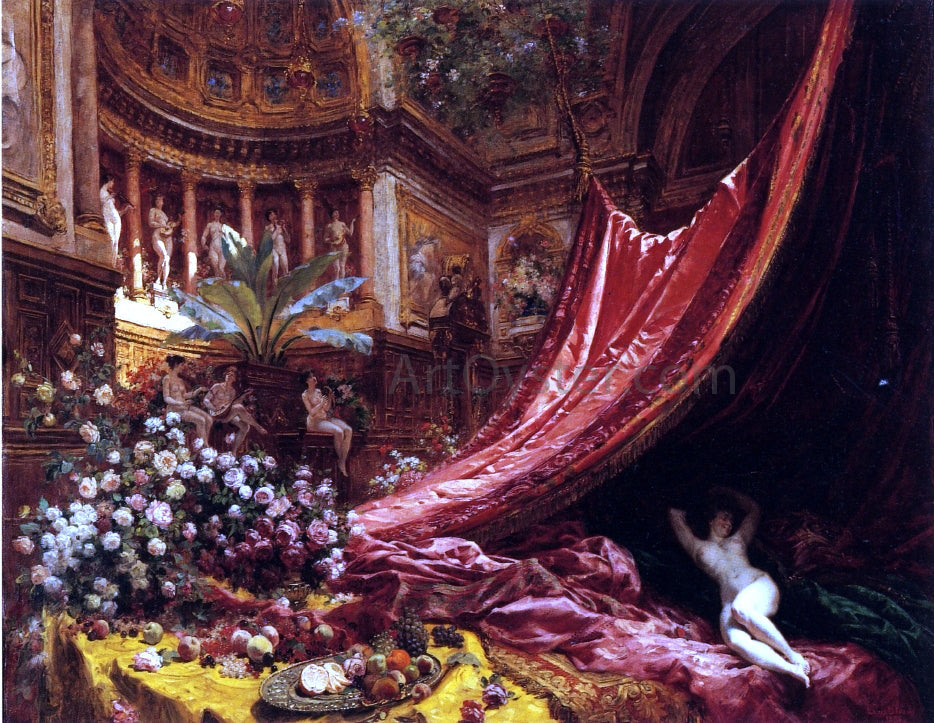 Louis Beroud Symphony in Red and Gold - Canvas Print