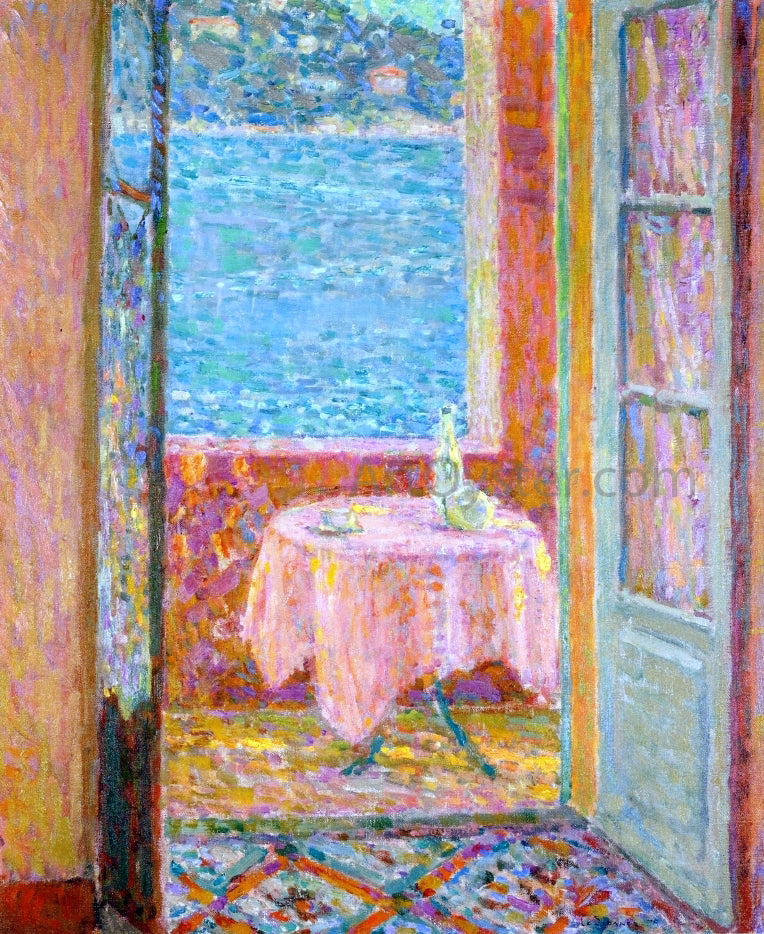 Henri Le Sidaner Table by the Sea, Villefranche-sur-Mer - Canvas Print