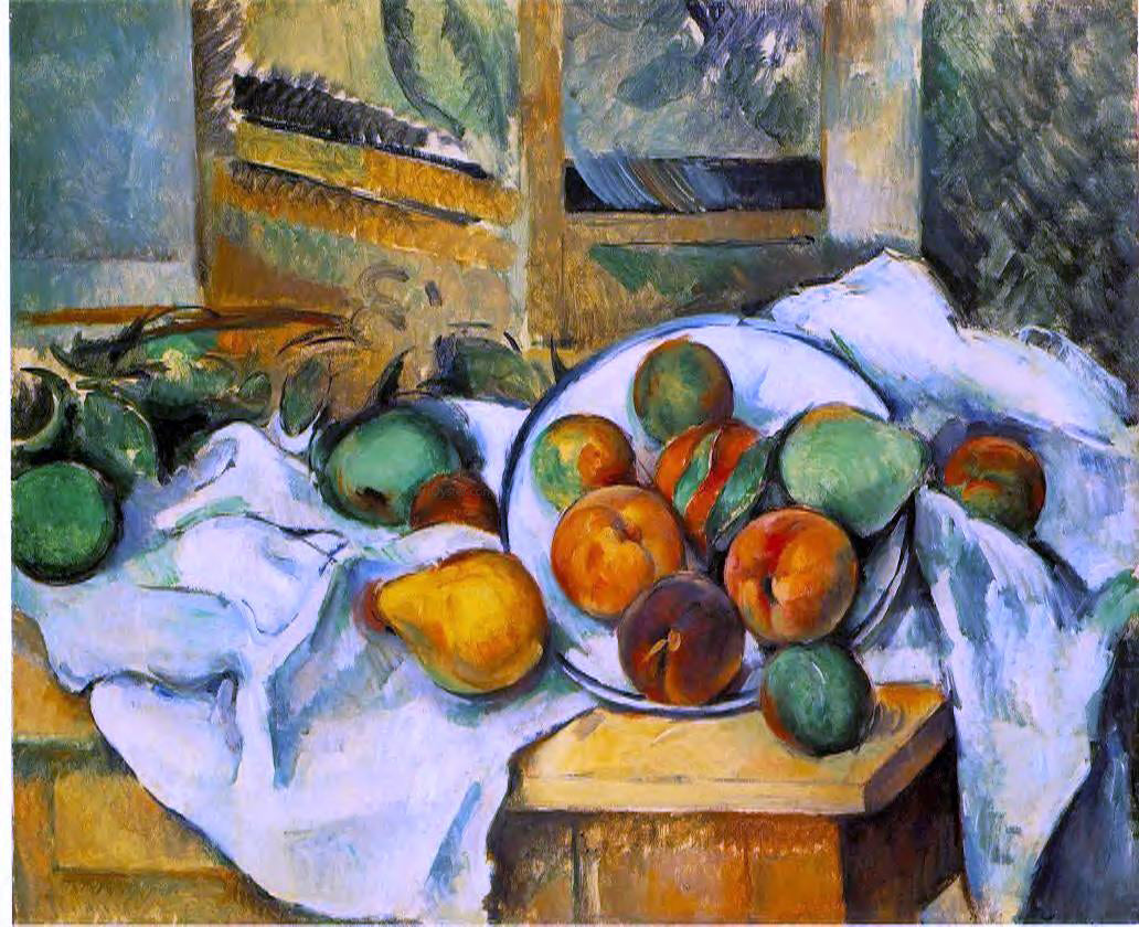 Paul Cezanne Table, Napkin and Fruit - Canvas Print