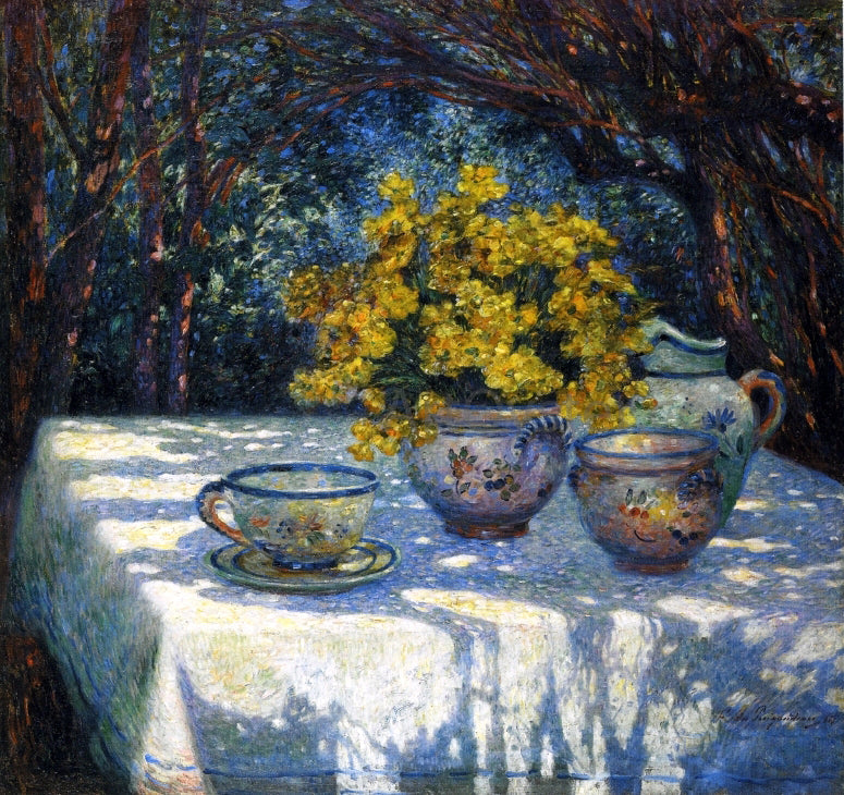 Ferdinand Du Puigaudeau Table with Yellow Bouquet - Canvas Print