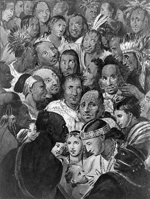 John Lewis Krimmel Tableau of Indian Faces - Canvas Print