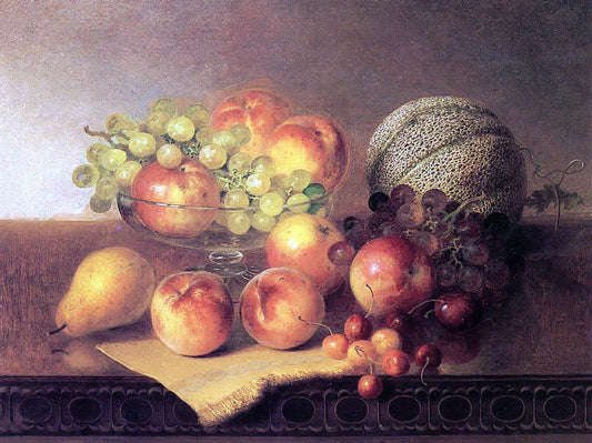 Robert Spear Dunning Tabletop Still Life with Fruit - Canvas Print