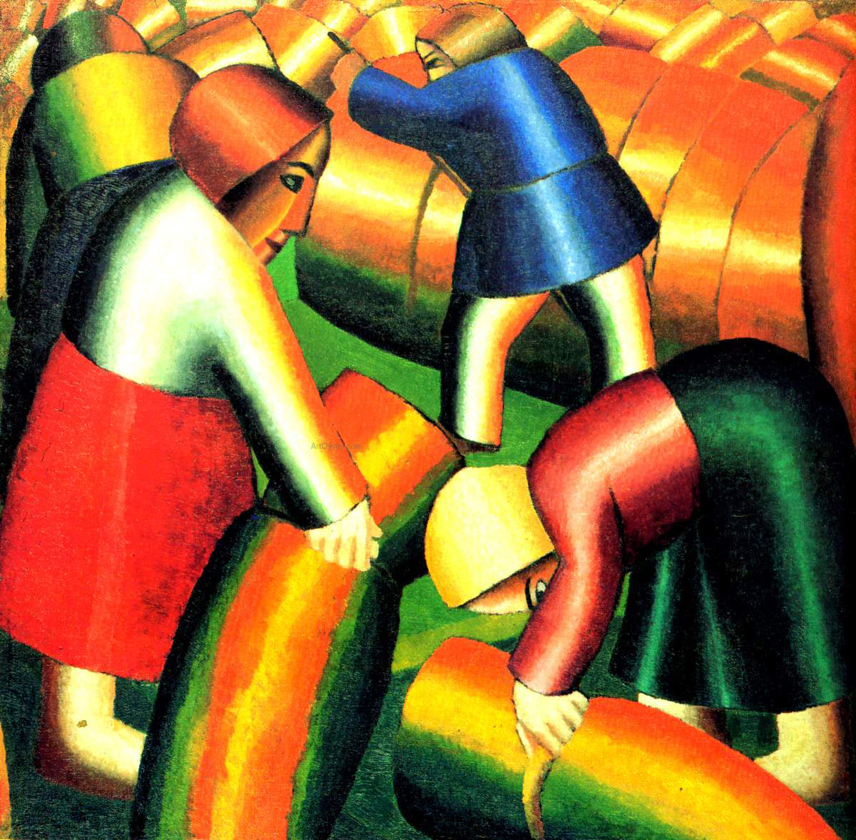 Kazimir Malevich Taking in the Harvest - Canvas Print