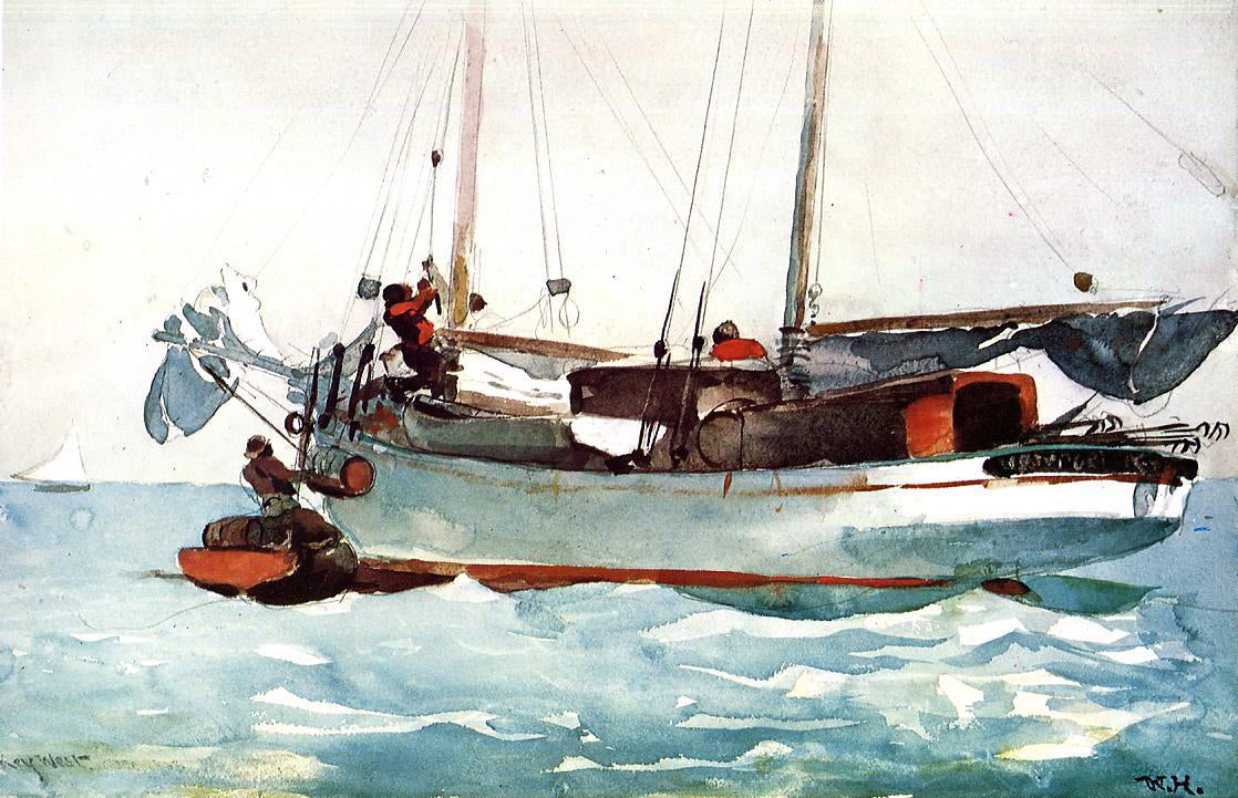 Winslow Homer Taking on Provisions - Canvas Print