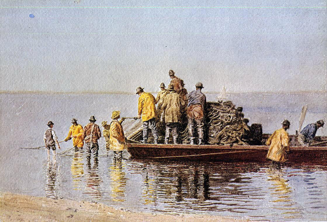 Thomas Eakins Taking up the Net - Canvas Print