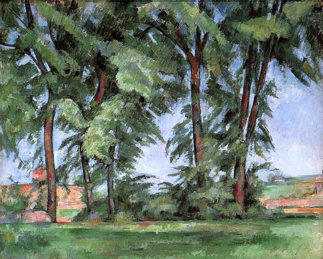 Paul Cezanne Tall Trees at the Jas de Bouffan - Canvas Print