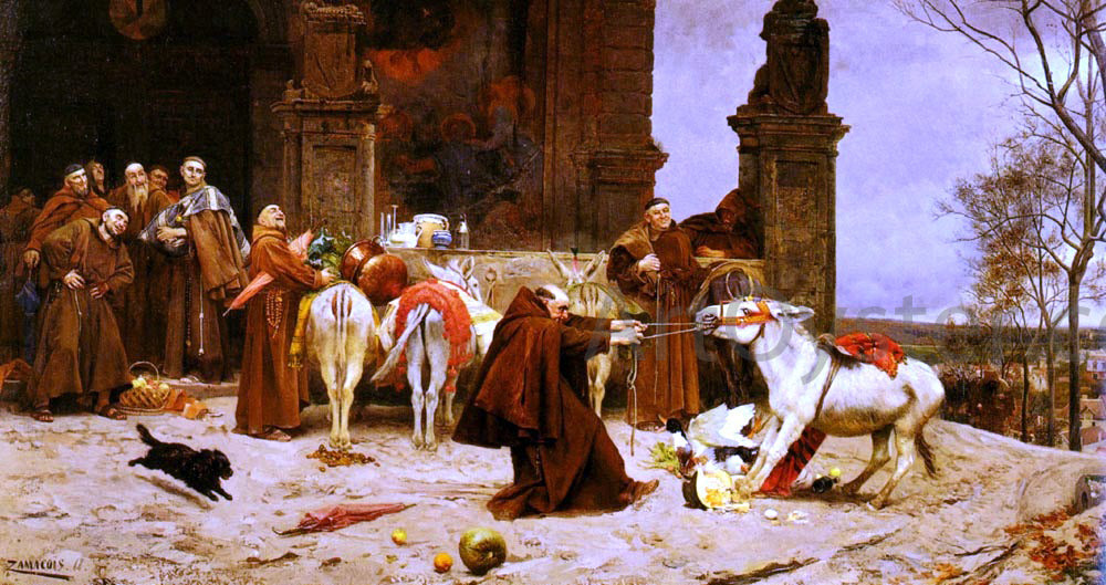 Eduardo Zamacois Y Zabala Taming The Donkey - Canvas Print