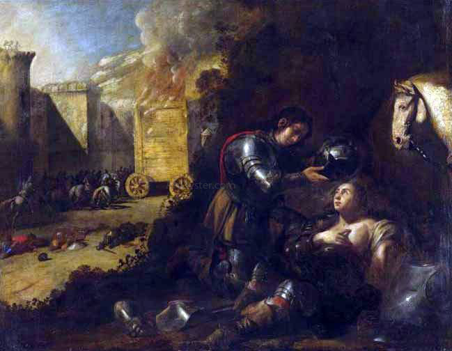 Aniello Falcone Tancred and Clorinda - Canvas Print