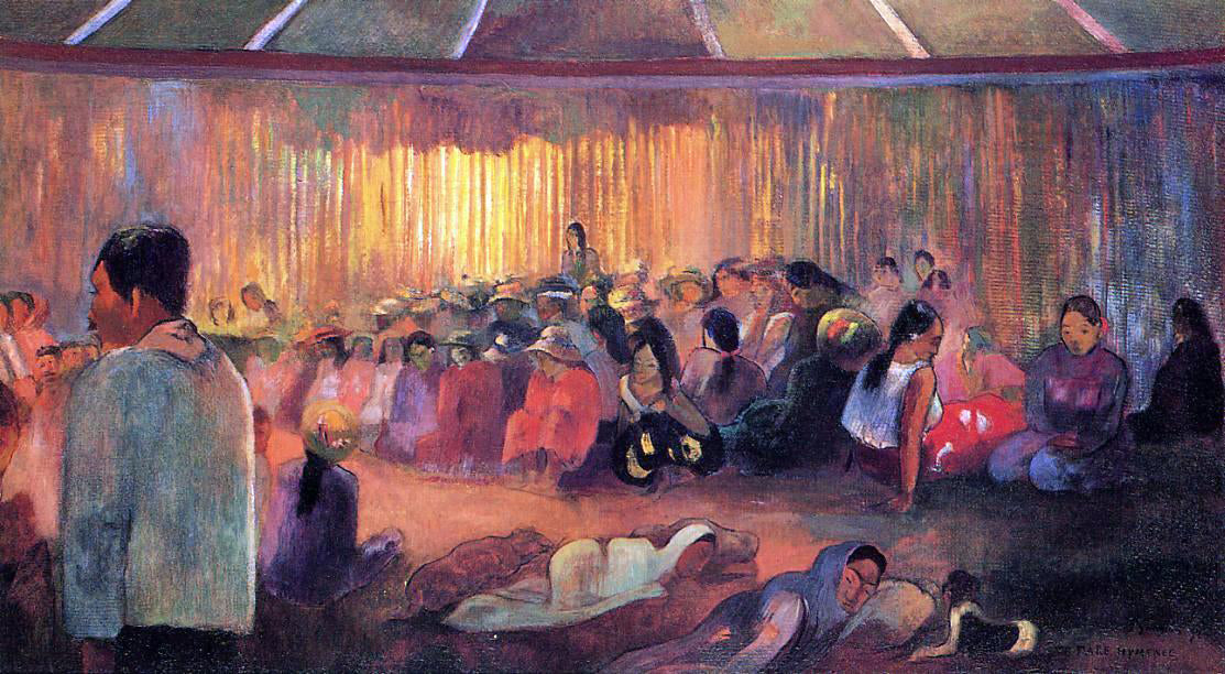 Paul Gauguin Te Rare Hymenee (also known as The House of Hymns) - Canvas Print