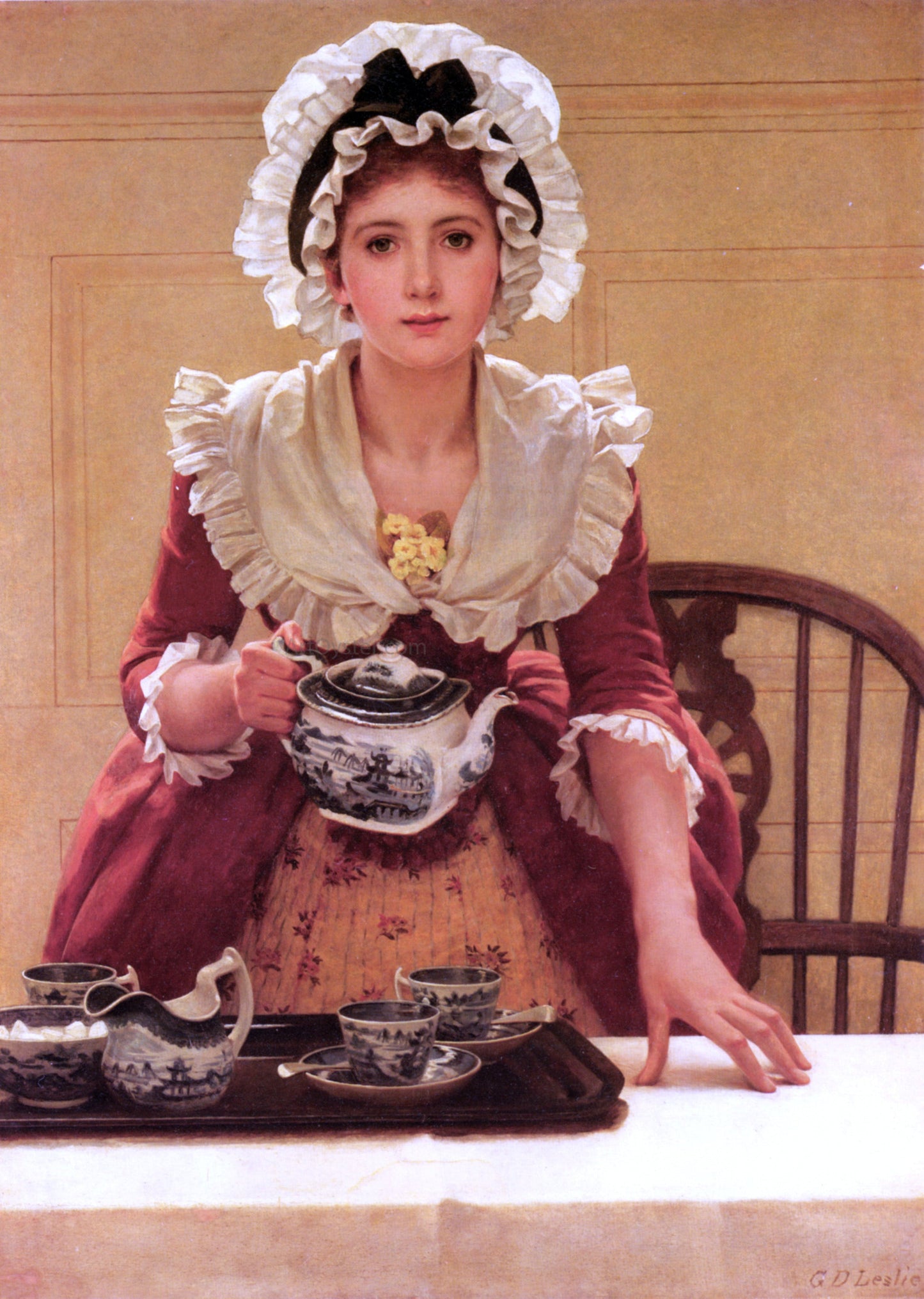 RA George Dunlop Leslie Tea - Canvas Print