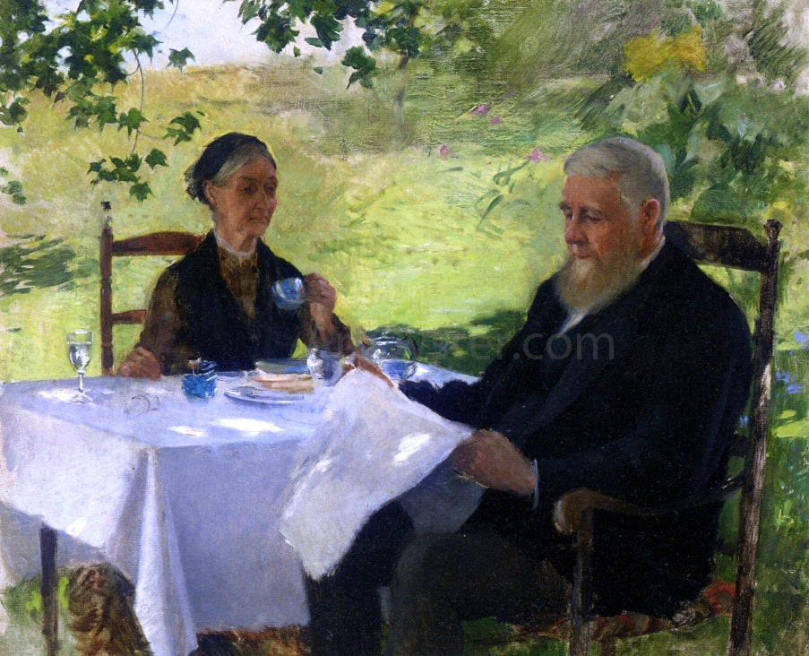 Willard Leroy Metcalf A Tea on the Porch - Canvas Print