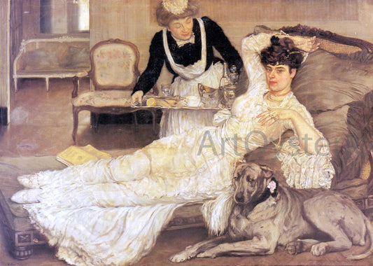Henry Caro-Delvaille Tea Time - Canvas Print