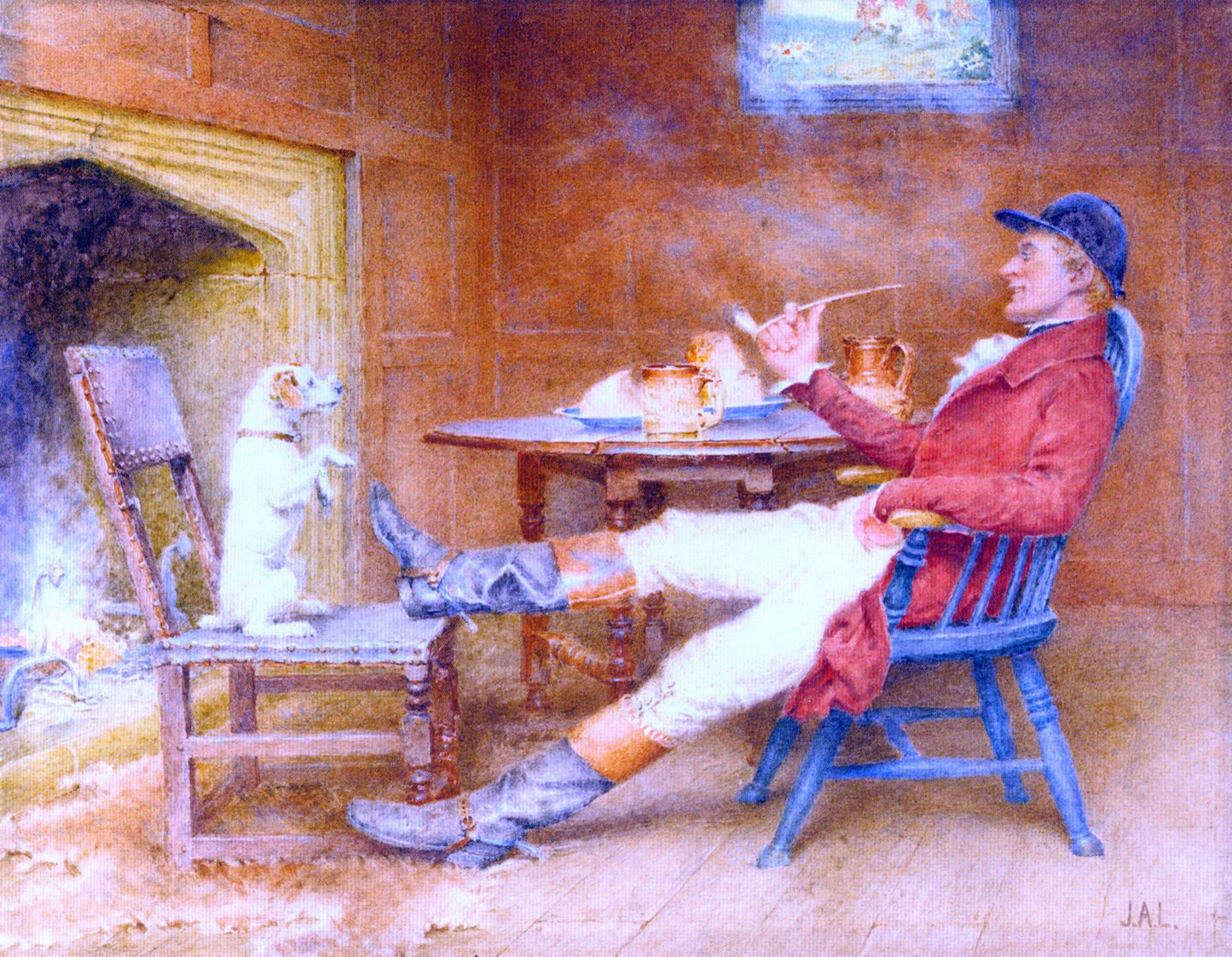 John Arthur Lomax Teaching a Dog New Tricks - Canvas Print