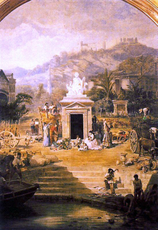 Antonio Munoz Degrain Techo del Teatro Cervantes - Canvas Print