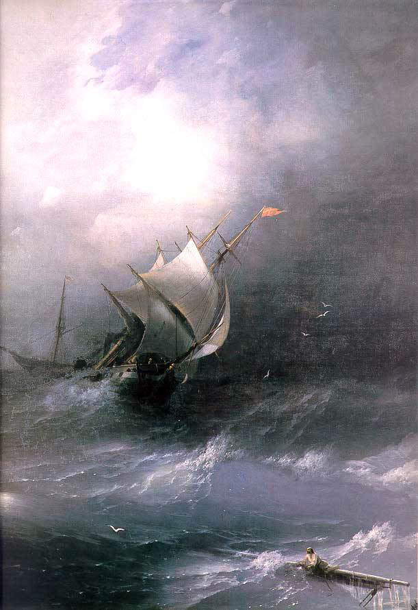 Ivan Constantinovich Aivazovsky Tempest on Ice Ocean - Canvas Print
