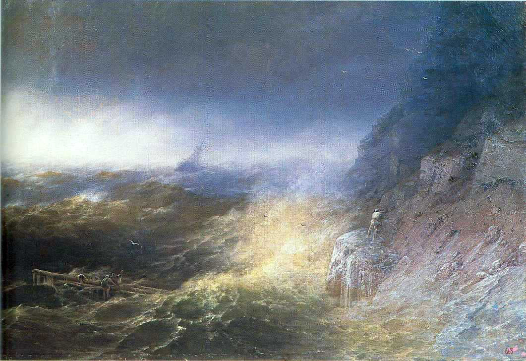 Ivan Constantinovich Aivazovsky Tempest on the Black Sea - Canvas Print