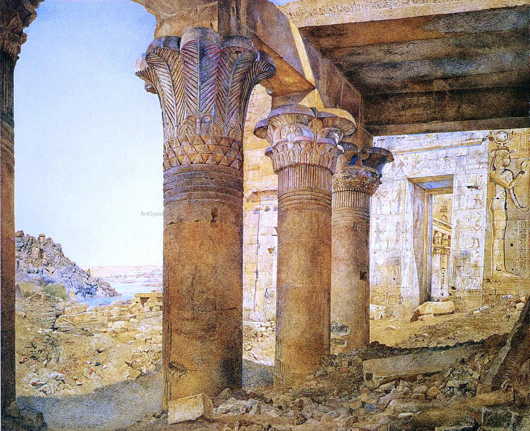 Henry Roderick Newman Temple of Philae from the Outer Court - Canvas Print