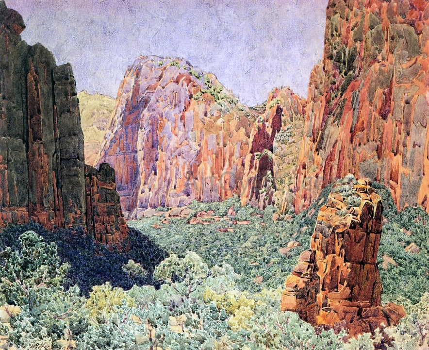 Gunnar Widforss Temple of Sinawava - Zion National park - Canvas Print