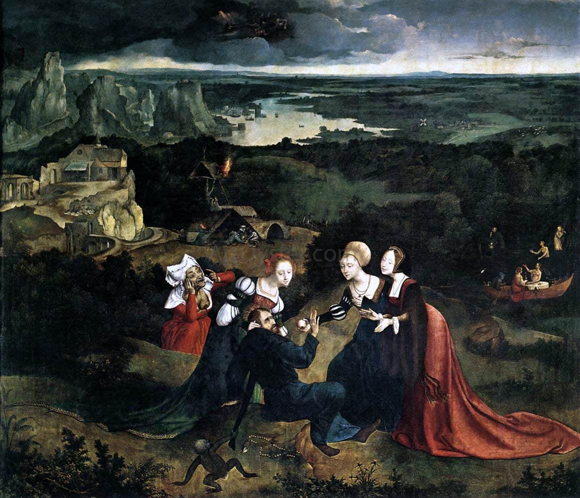 Joachim Patenier Temptation of St Anthony - Canvas Print