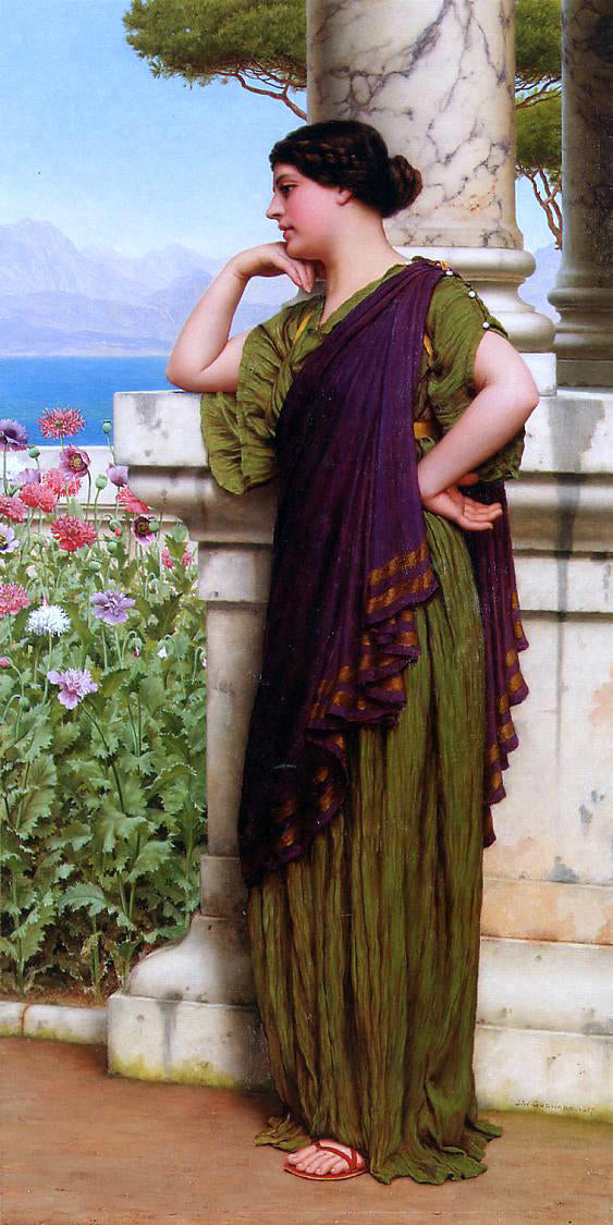 John William Godward Tender Thoughts - Canvas Print