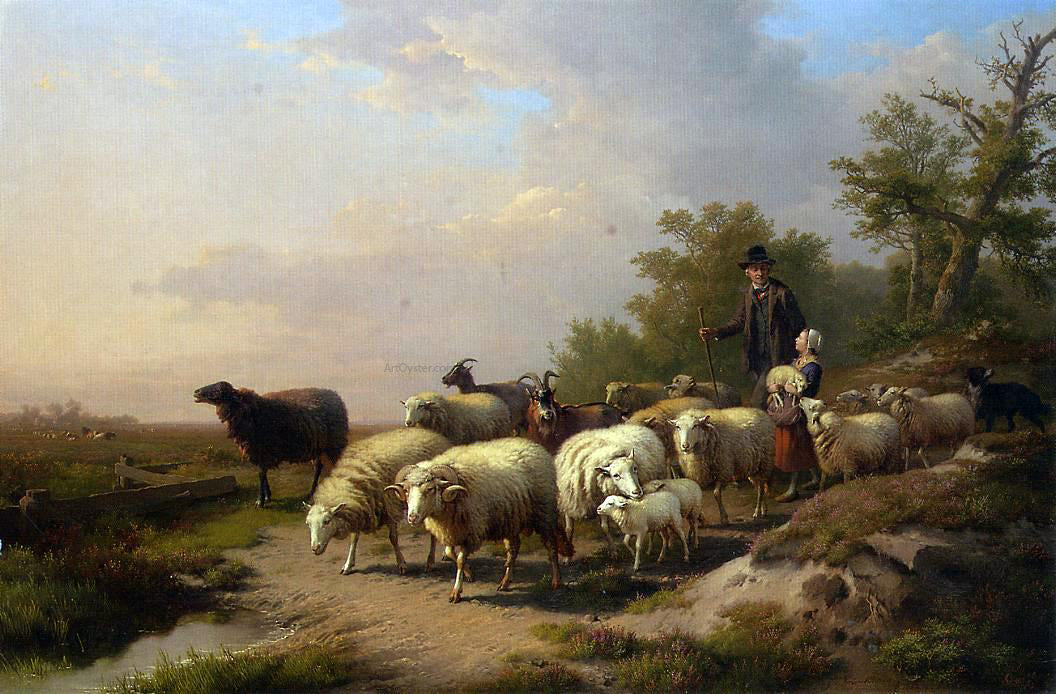 Anton Mauve Tending the Flock - Canvas Print