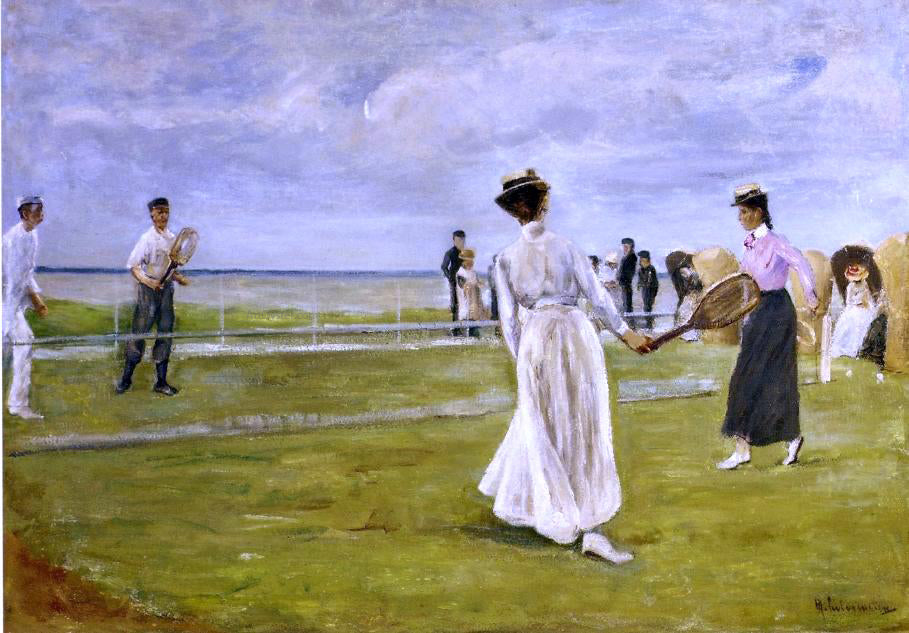 Max Liebermann Tennis Game by the Sea - Canvas Print