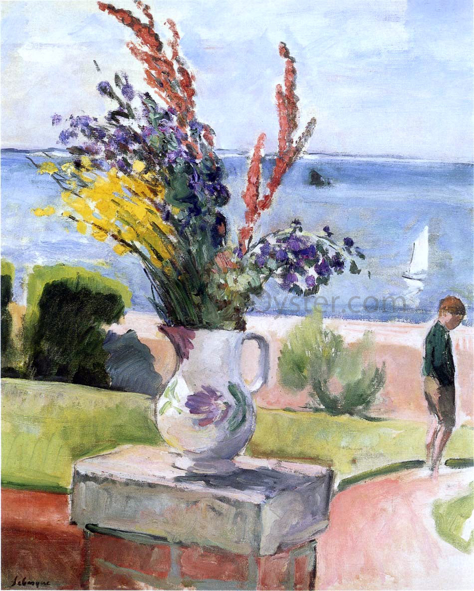 Henri Lebasque Terrace by the sea - Canvas Print