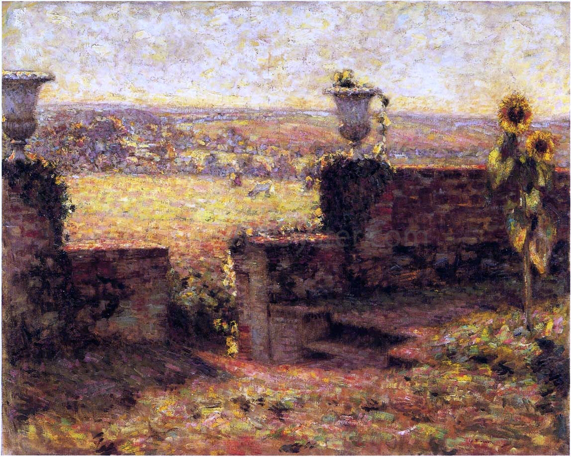 Henri Le Sidaner A Terrace in Gerberoy - Canvas Print