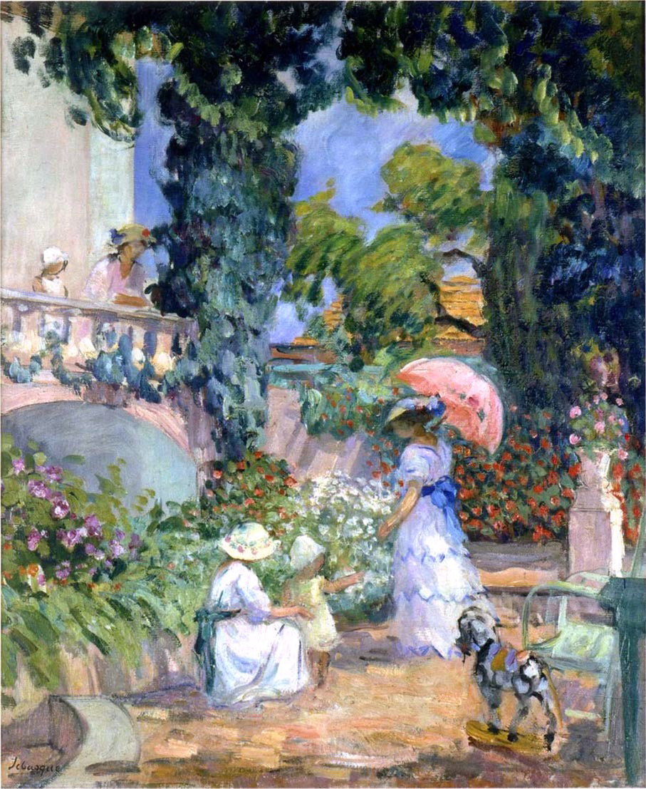 Henri Lebasque Terrace in the Garden - Canvas Print