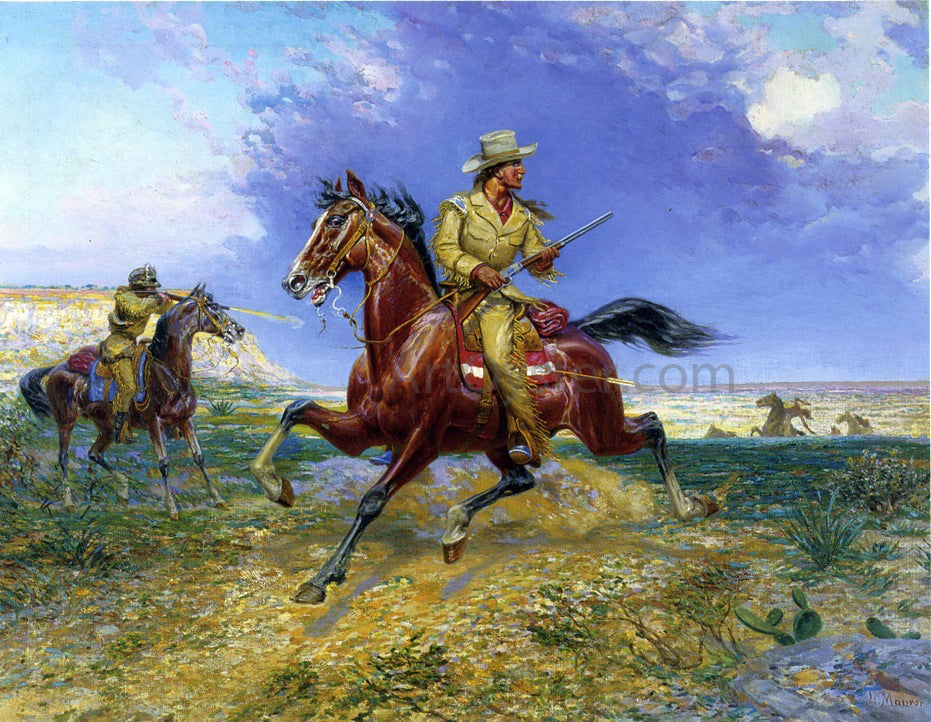 Louis Maurer Texas Jack - Canvas Print