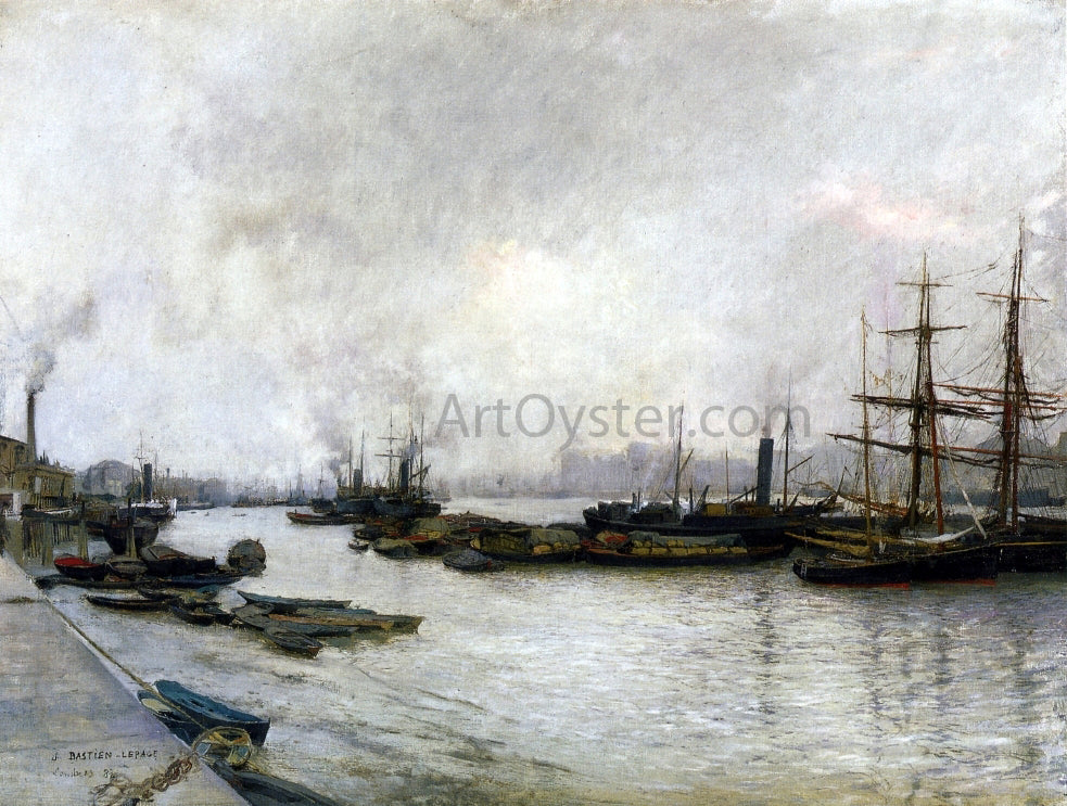 Jules Bastien-Lepage Thames, London - Canvas Print