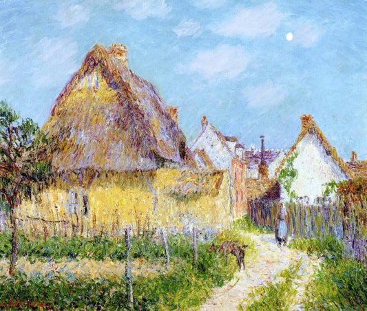 Gustave Loiseau Thatched Cottage, Le Vaudreuil - Canvas Print