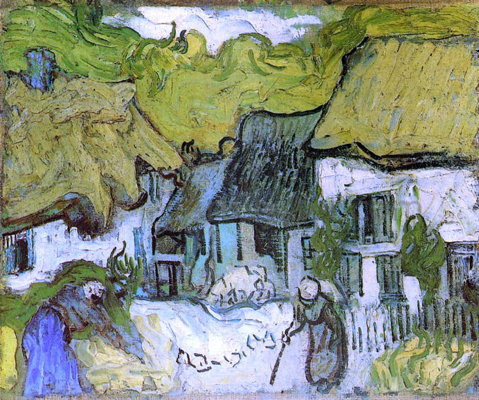 Vincent Van Gogh Thatched Cottages in Jorgus - Canvas Print