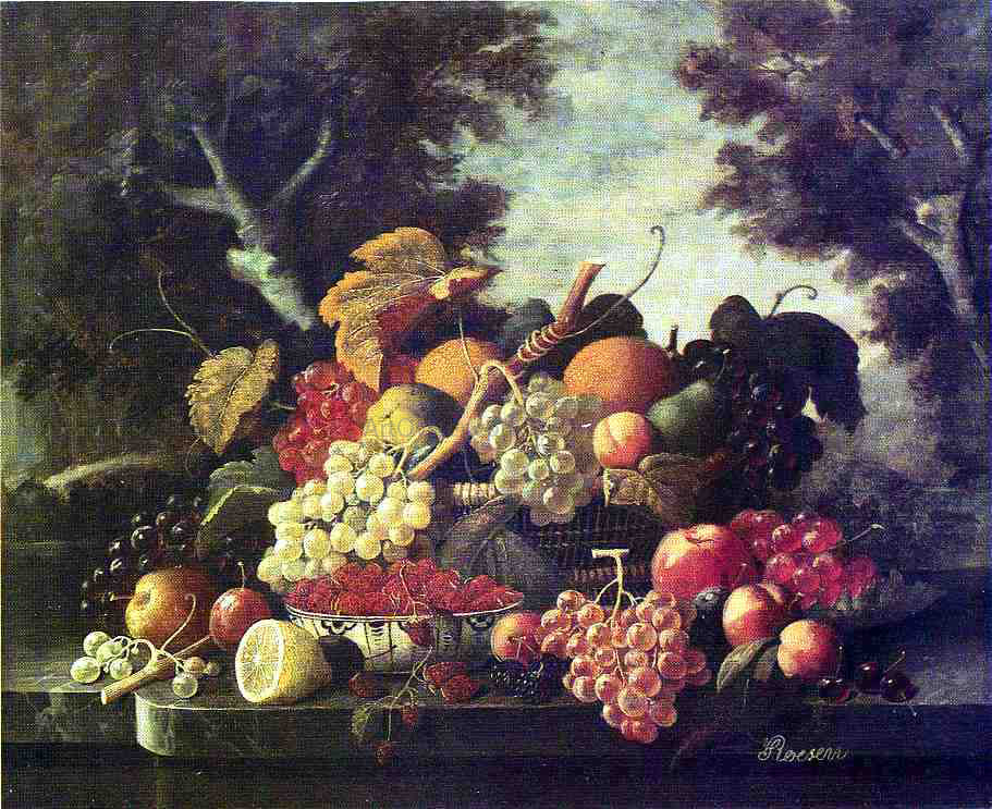 Severin Roesen The Abundance of Fruit - Canvas Print