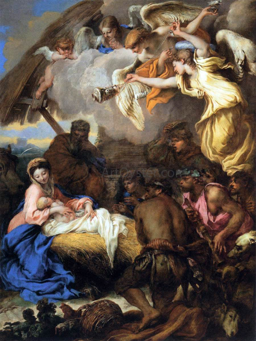 Giovanni Benedetto Castiglione The Adoration of the Shepherds - Canvas Print
