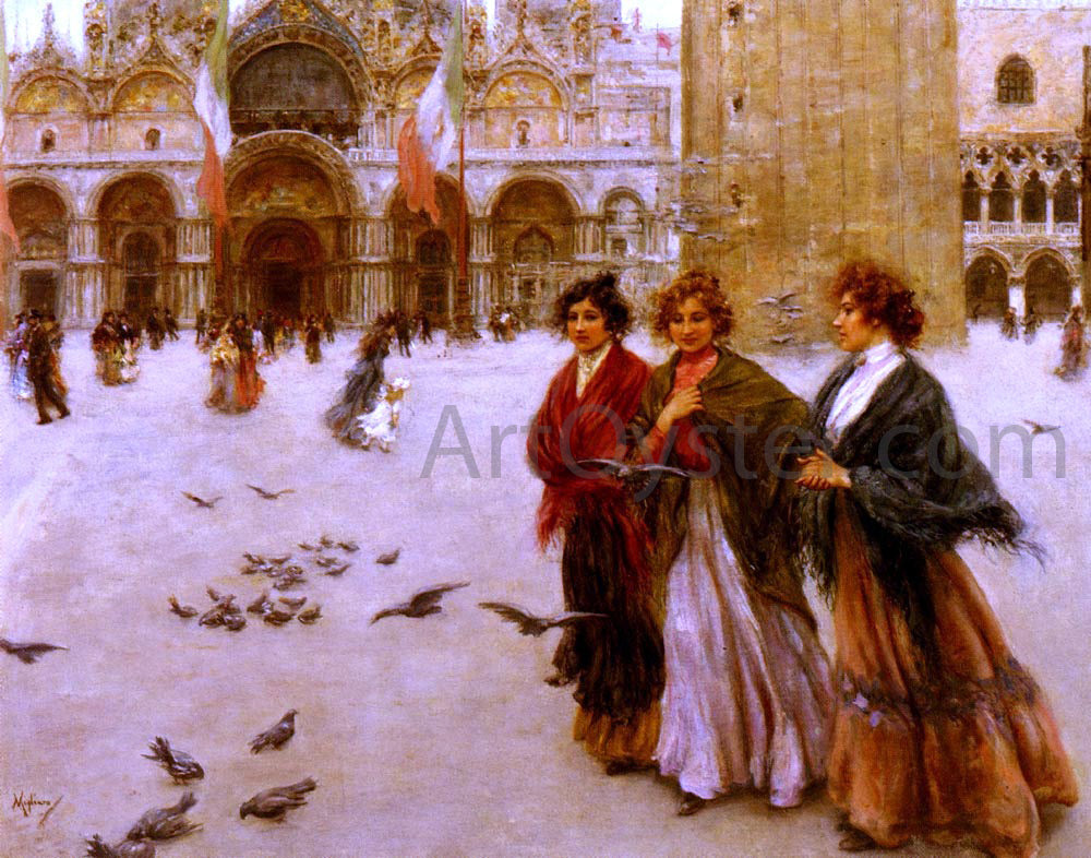 Vincenzo Migliaro The Afternoon Stroll, St. Mark's, Venice - Canvas Print