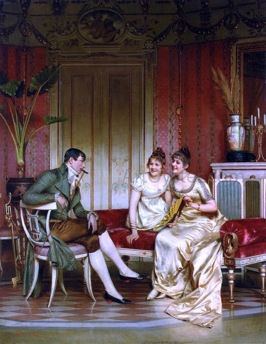 Charles Frederick Soulacroix The Afternoon Visitor - Canvas Print